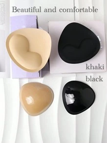 2对自粘硅胶加厚隐形胸垫，适用于泳装比基尼，提升胸型，纯色胸罩罩杯 - 彩色 - 查看 1