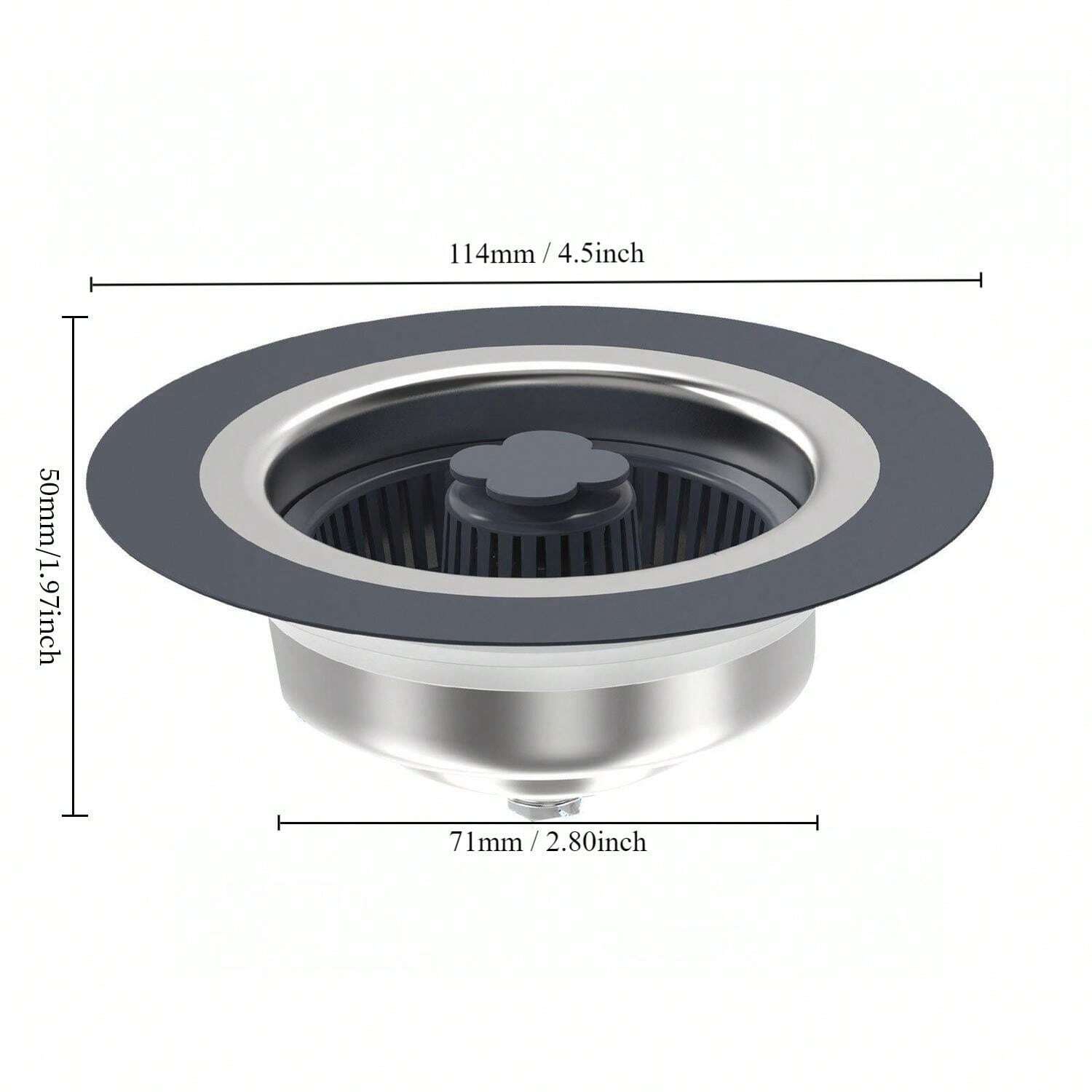 304 Stainless Steel Kitchen Sink Strainer With Deodorizing Core, Anti