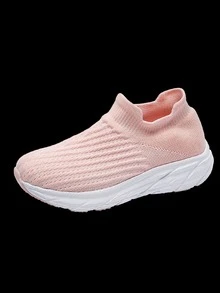 Giày chạy bộ chống sốc nhẹ thoáng khí Giày thể thao lưới nữ - Hồng - Xem 6