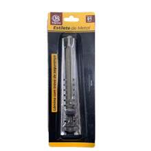 Estilete com Lâmina em Metal 15 Cm Profissional Com Trava - Prata - Visão 4