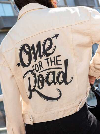 Jaqueta Sarja Feminina One Road Branca 100% Algodão