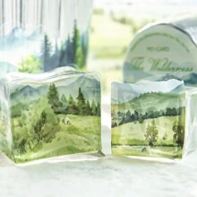 MOCARD 1捲2m INS風景和紙膠帶，復古創意美學貼紙，DIY裝飾拼貼手工藝材料，節日禮物，個性化剪貼簿學校文具