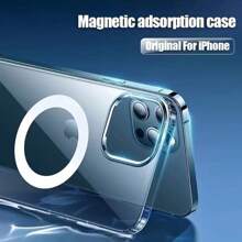 Capa Magnética Para Carregador Sem Fio Magsafe  Compatível com iPhone 7 8 plus 11 12 13 14 Pro Max 15promax - Transparente - Visão 4