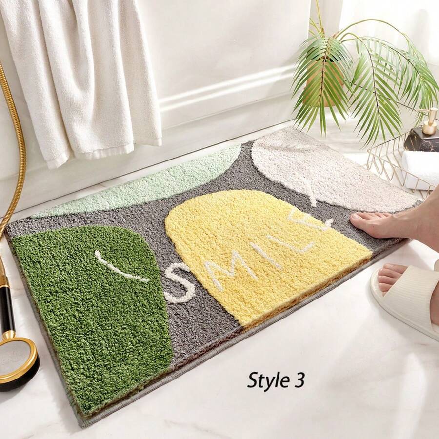 1PCThảm thấm hút tối giản và mạnh mẽ, Thảm phòng tắm, Thảm lót sàn trong nhà, Thảm lót sàn phòng tắm, Bậc cửa, Thảm cửa vào nhà vệ sinh - Nhiều màu - Xem 1