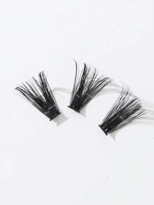 Bộ mở rộng mi cong 80D 12-18mm D với sợi mi liên kết và keo dán cụm lông mi Dụng cụ trang điểm DIY Bộ mi mở rộng để dán mi - màu đen - Xem 7