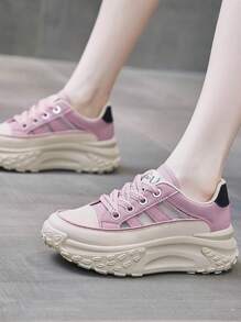 Chaussures décontractées confortables et pour le port quotidien des femmes - Rose bonbon - Voir 4