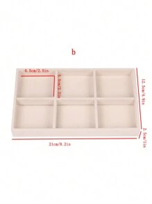 1 件/4 件可堆叠天鹅绒珠宝托盘，抽屉式珠宝收纳展示托盘全天鹅绒，耳环项链手链戒指收纳盒，（灰色、深绿色、粉色） - 米色 - 查看 18