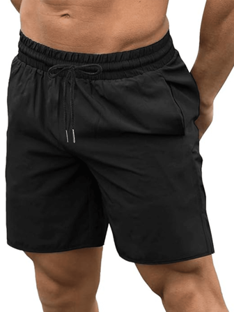 Men Summer Sporty Quick-Dry Shorts (Plus Size), Suitable For Outdoor Sports, Fitness, Daily Wear (Black, 1pc)