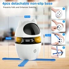 1入組PawPartner 4合1貓玩具室內電動互動玩具，帶球和羽毛自動追逐運動激光玩具USB可充電 - 黑與白 - 查看 10