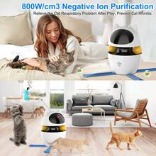1入組PawPartner 4合1貓玩具室內電動互動玩具，帶球和羽毛自動追逐運動激光玩具USB可充電 - 黑與白 - 查看 9