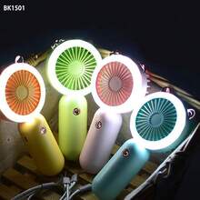 Mini Table Lamp Night Light Handheld USB Fan Portable Desktop Hanging Fan With USB Rechargeable Light(Random Ear Delivery) Vintage Television Pattern Fan Night Light - Multicolor Fan - View 1