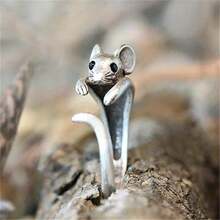 Cute Rat Ring Silver Plated Adjustable Cuff Ring Lovely Ornament For  Match Daily Outfits Special Party Decor - Silver - View 6