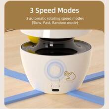 1入組PawPartner 4合1貓玩具室內電動互動玩具，帶球和羽毛自動追逐運動激光玩具USB可充電 - 黑與白 - 查看 6