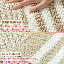 1 件升级版厚雪尼尔浴垫，防滑，超强吸水，柔软舒适，可用于卧室、入口、厨房、浴室，可机洗家居浴室装饰浴室地毯地毯户外地毯门垫秋季装饰浴室配件 - 卡其色 - 查看 5