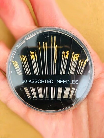 30pcs/set Stainless Steel Sewing Needle Set, Modern Hand Sewing Needle Kit For Home