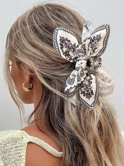 1pc Cashew Flower Bow Hair Clip, Bohemian Style, Suitable For Vacations And Various Festivals To Take Pictures Hair Claws Claw Clips Hair Clips Hair Jaw Clip Hair Clamps Hair Clutch Hair Catcher Clip, School Stuff, College Fall Winter Hair Accessories For Women