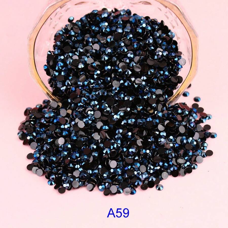 Hạt nhựa AB tròn 2mm, 5000 hạt/túi, không cần keo nhiệt, mặt phẳng, dùng để trang trí móng tay, quần áo, đồ thủ công, cốc, túi xách. - Hoa Mộc Lan - Xem 1