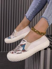 2024年夏季新款透氣繡花網眼帆布漁夫鞋女款 - 卡其色 - 查看 3