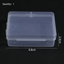 1pc Clear Plastic Jewelry Storage Box With Grids, Adjustable Compartments, For Beads And Earrings Rectangle Container - Various - View 5