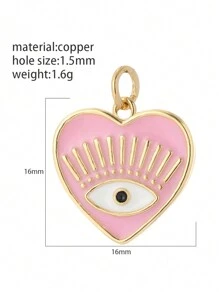 1pc Copper Inlaid Cubic Zirconia DIY Pendant For NecklaceBangleEarring Making - Yellow Gold - View 7