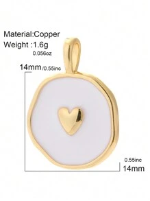 1pc Copper Inlaid Cubic Zirconia DIY Pendant For NecklaceBangleEarring Making - Yellow Gold - View 6