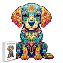 Caja regalo de rompecabezas de madera en forma de cachorro, regalo exquisito, rompecabezas asimétrico con forma de animal, regalo personalizado para mayores, juego interactivo familiar, rompecabezas difícil, rompecabezas, rompecabezas de madera, mapa del mundo de madera