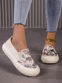 2024年夏季新款透氣繡花網眼帆布漁夫鞋女款 - 卡其色 - 查看 2