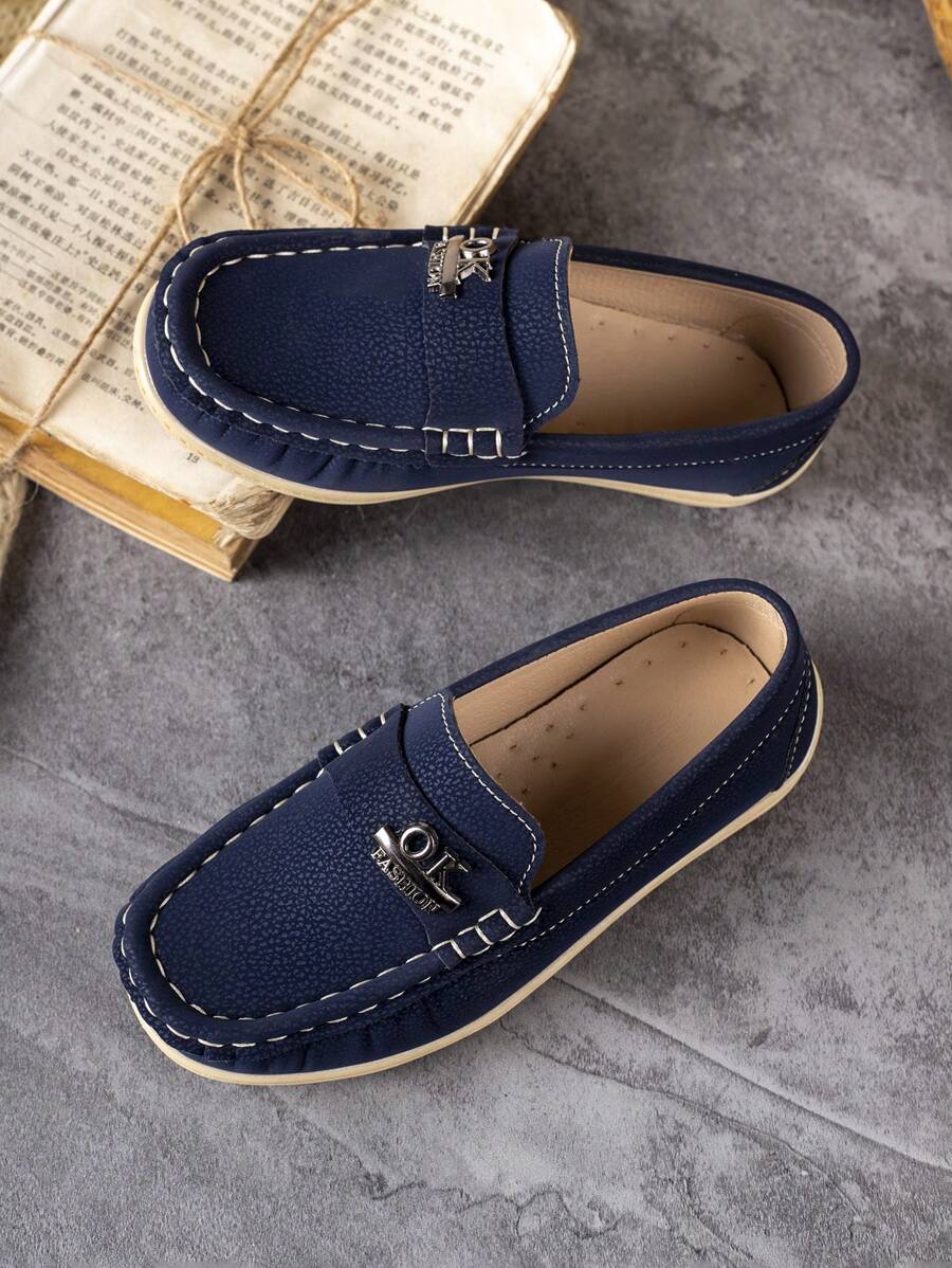 1 Pair Comfortable Non-Slip Durable Lightweight Outdoor Everyday Casual Stitched Flat Shoes For Kids - Blue - View 1