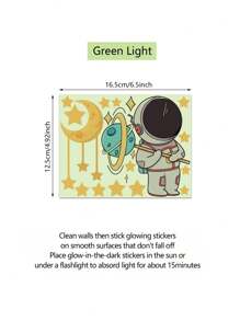 1/2/3/5 Stück Leuchtende Astronauten-Stern-Mond-Schalteraufkleber, Ramadan-Festival-Mondaufkleber, Leuchtende Wandaufkleber für Wohn- und Schlafzimmer, Geschenk zum Eid Mubarak, Eid-Dekorationsaufkleber - Blau - Übersicht 13