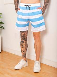 Men Beach Shorts - Màu xanh nhạt - Xem 1