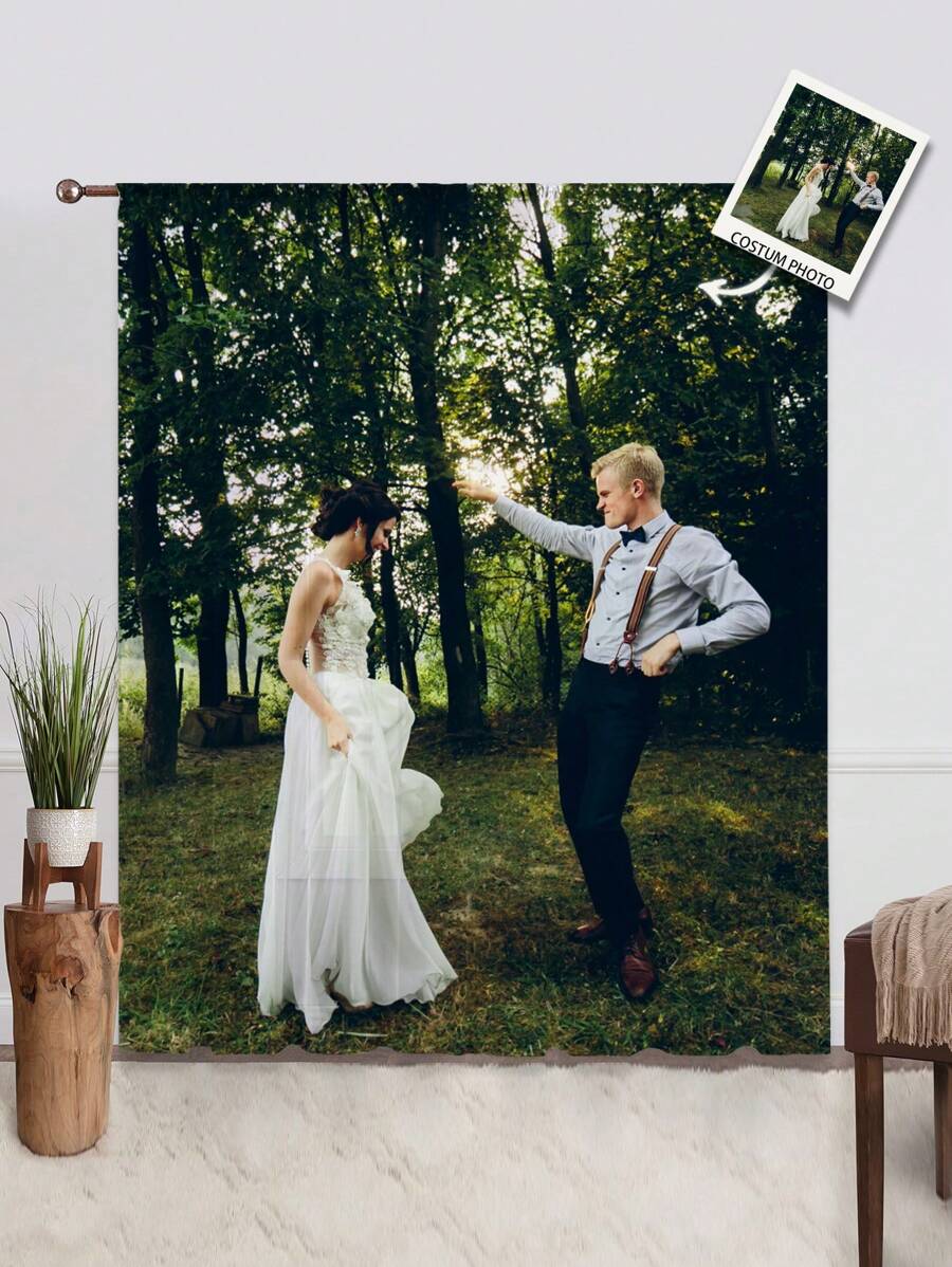 1pc Custom Photo Curtains, Personalized Curtains With Photo And Text, Curtains Photo Collage, Custom Dog Curtains, Personalized Dog Curtainss, Personalized Throws Curtains, Dog Picture Curtains, Collage Curtains, Best Friend Photo Curtains, Cozy Curtains, Family Photo Gift, Wedding Gift, Birthday Gifts, Mother's Day Gift, Father's Day Gift, Gift For Mom/Dad, Gift For Friend, Gift For Her - Multicolor - View 1