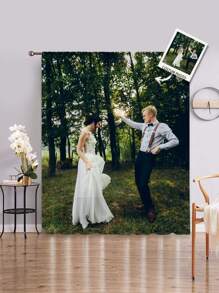 1pc Custom Photo Curtains, Personalized Curtains With Photo And Text, Curtains Photo Collage, Custom Dog Curtains, Personalized Dog Curtainss, Personalized Throws Curtains, Dog Picture Curtains, Collage Curtains, Best Friend Photo Curtains, Cozy Curtains, Family Photo Gift, Wedding Gift, Birthday Gifts, Mother's Day Gift, Father's Day Gift, Gift For Mom/Dad, Gift For Friend, Gift For Her - Multicolor - View 3
