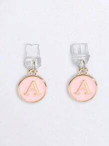 Letter Pendant Dust Plug With Data Port Protection Function, Compatible With Apple Port, Type-C Port, Mobile Phone Dust Plug Pendant, For Charging And Data Transmission - Dusty Pink - View 4