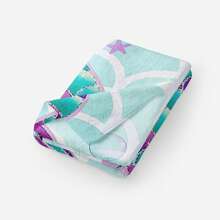 1條美人魚圖案超細纖維輕量海灘浴巾，75*150CM浴巾，適用於海灘、游泳、瑜伽、健身、露營，男女兒童皆宜，是海灘度假必備的好物，也是假期送禮的絕佳選擇 - 彩色 - 查看 6