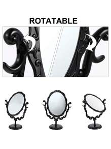 1 件蝴蝶和花朵图案旋转桌面镜、梳妆镜、客厅家居卧室浴室家居装饰、旅行用品、婚礼、派对、生日、送给男士、妈妈、爸爸、最好的朋友、老师的礼物、新年、配饰、有趣的礼物 - 黑色 - 查看 3
