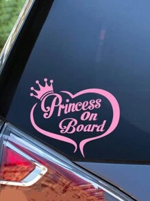 1pc Baby Cartoon Car PVC Self-Adhesive Car Sticker - Pink - View 2