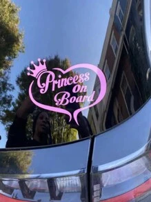 1pc Baby Cartoon Car PVC Self-Adhesive Car Sticker - Pink - View 3