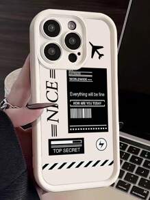 1pc Black And White Personality Design Pattern Phone Case
