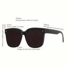 1pc Simple Versatile Oversize Square Frame Fashion Glasses, Fit Over Fashion Glasses For Nearsighted Glasses Cover, For Men Outdoor Party Vacation Travel Driving Supplies Photo Props For Summer Beach Vacation,Outdoor,Travel