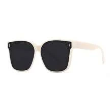 1pc Simple Versatile Oversize Square Frame Fashion Glasses, Fit Over Fashion Glasses For Nearsighted Glasses Cover, For Men Outdoor Party Vacation Travel Driving Supplies Photo Props For Summer Beach Vacation,Outdoor,Travel