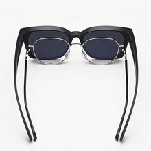 1pc Simple Versatile Oversize Square Frame Fashion Glasses, Fit Over Fashion Glasses For Nearsighted Glasses Cover, For Men Outdoor Party Vacation Travel Driving Supplies Photo Props For Summer Beach Vacation,Outdoor,Travel