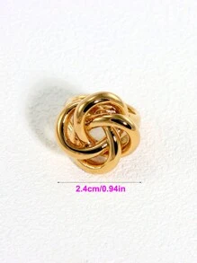 1pc Stainless Steel Jewelry Heart Lips Knot Decor Ring For Women's Daily Wear Valentines,Mom,Mother,Mother's Day,Gift - Gold - View 10