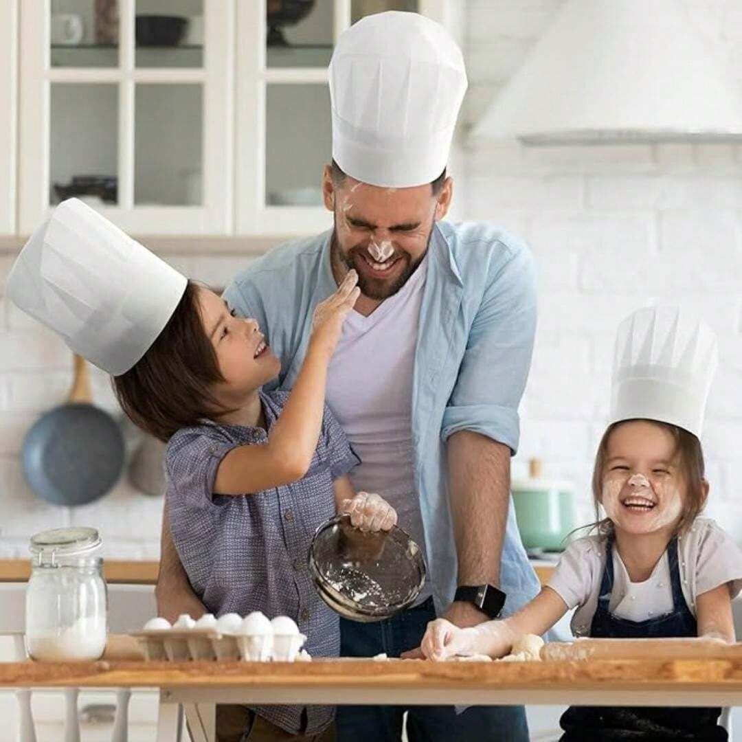 Toque De Chef Chapeau De Chef Enfant NETUME - Toque Réglable Blanc - Pour Cuisine Et Pâtisserie