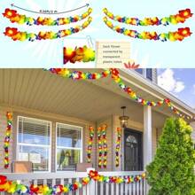 1 cái, Vòng hoa nhựa nhiều màu/Viền hoa Hawaii/Vòng hoa tiệc Hawaii/Đồ trang trí tiệc Hawaii, Giáng sinh - 2 mét - Xem 2