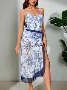 欧美款连体泳衣，保守遮肚显瘦，适合度假，沙滩，温泉游泳，法式复古连体泳衣，下摆为均码，夏季