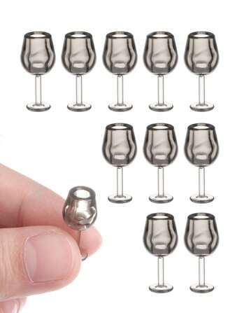 10 piezas Miniatura de vasos de vino para casita de muñecas: Miniaturas de 1/12 de simulación de copas de bebida para escena de cocina/bar, decoración, miniaturas