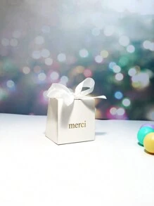 10pcs Party Favor Gift Box Wedding Candy Box Baby Shower Paper Gift Bag Birthday Christmas Favor Present Boxes Packing Valentine Day - White - View 6