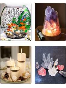 1pc 11 Style Crystal Cluster Silicone Mold, DIY Epoxy Resin Mold - White - View 7