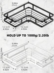 1pc No Drilling Kitchen Triangular Storage Rack, Strong Load-Bearing Corner Shelf, Saves Kitchen Space And Stores Various Kitchen Small Items,Kitchen,Summer Beach Party,Food,Camping,Organizer,Room Decor,Kitchen Items." - Black - View 9