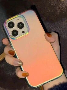 1pc INS Matte Radiant Gradient Soft Phone Case Compatible With IPhone 17 AIR 16 15 14 Pro Max 11 13 12 Plus Mini X XS XR7 8 Vibe Silicone Shockproof Cover - White - View 3